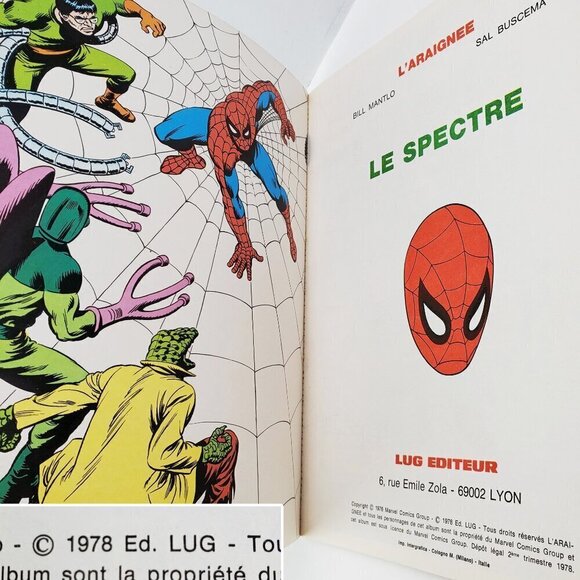 Marvel LUG French Comic Book Spiderman Le Spectre VTG 1978 L'Araignee TPB Unread - Picture 3 of 8